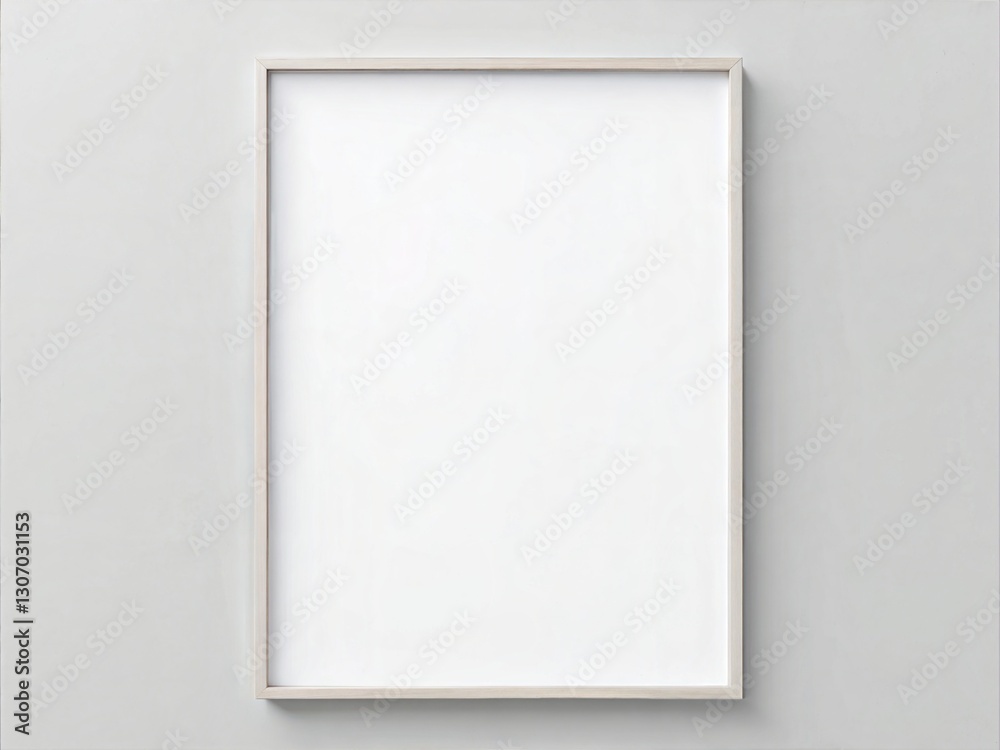 Light wood frame on white wall. Perfect for art mockups, photo displays. Clean, modern design. Light wood frame on white wall. Perfect for art mockups, photo displays. Clean, modern design.