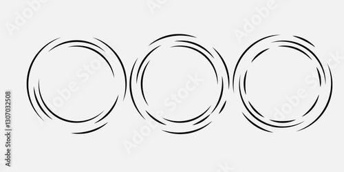 Set of black thick halftone dotted speed lines. Speed lines in circle form. Geometric art. Design element for frame, logo, tattoo, web pages, prints, posters, template, abstract vector background.