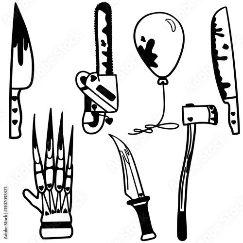 Horror Character Guns Vector Design