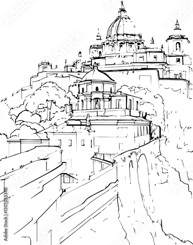 architecture, sketch, building, coloring page, drawing, church, vector, city, house, illustration, old, art, paris, town, design, europe, tower, castle, travel, home, cathedral, vintage, construction,