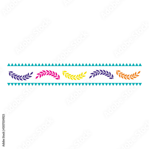 Mexican decorative floral border. Cinco de mayo and day of the dead decoration border. icon illustration