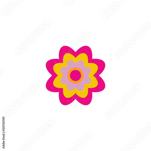 Mexican flower Cinco de Mayo botanical decoration. Day of the Dead, Dia de los Muertos fiesta celebration. icon illustration