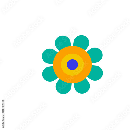 Mexican flower Cinco de Mayo botanical decoration. Day of the Dead, Dia de los Muertos fiesta celebration. icon illustration