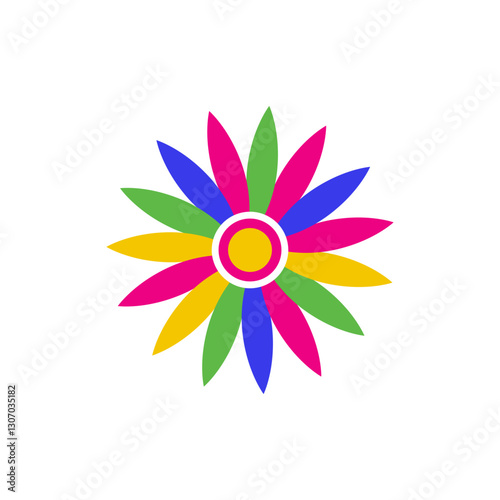 Mexican flower Cinco de Mayo botanical decoration. Day of the Dead, Dia de los Muertos fiesta celebration. icon illustration