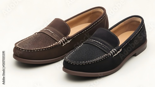 Wallpaper Mural Stylish Casual Loafers in Brown and Black for Comfortable Wear Torontodigital.ca