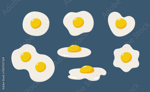 Eggs illustration. Breakfast concept. Vector illustration. Isolated on white background. Flat design.	
