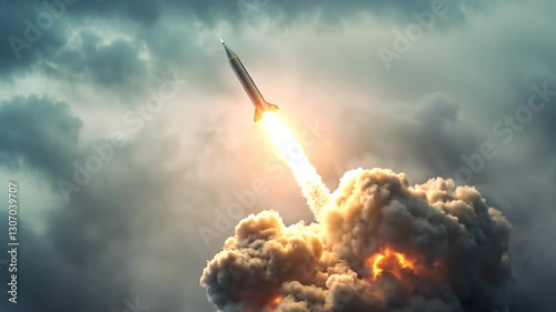 Rocket launch into the air