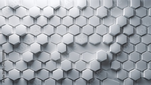 Matte white hexagon kitchen Seamless tiling tiles texture on abstract background design illustration 