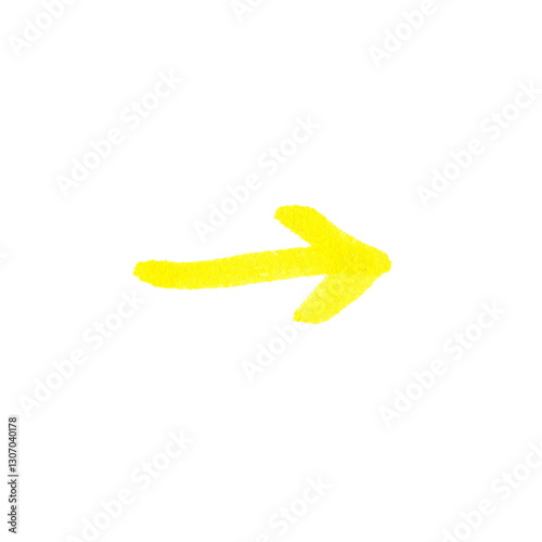 Arrow Symbol, hand-drawn marker glyph with yellow color on transparent Background