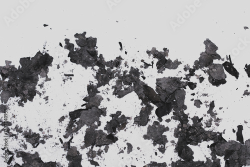 Scattered burnt ashes and debris photo