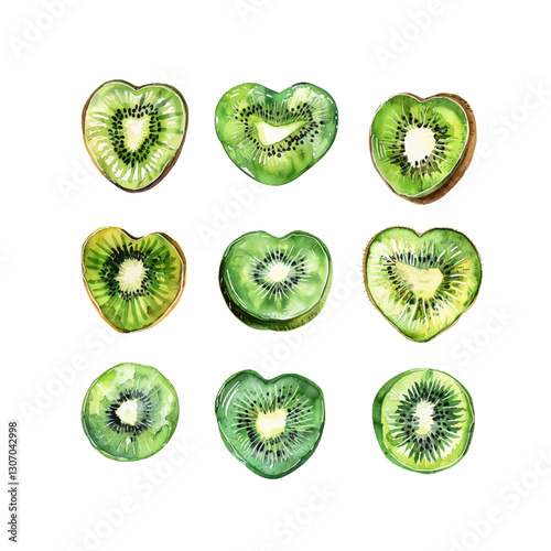 kiwi - heart, kiwi in the shape of a heart