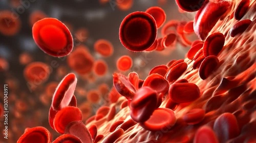 Red blood cell close up in blood vane