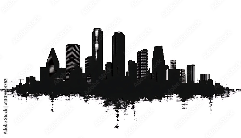 Fototapeta premium Dallas Skyline Silhouette