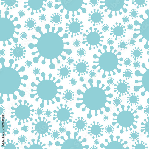 Virus or germ icons seamless pattern on white background illness and desiease concept vector pattern background Covid-19 icons background can be used for wallpaper wrapping paper or for website