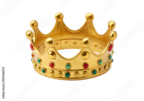 Golden Royal Crown with Colorful Jewels for Festive Celebrations and Themed Parties Bright Glamour