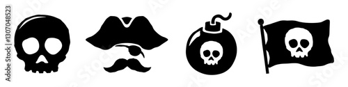 pirate icon. pirate icon set