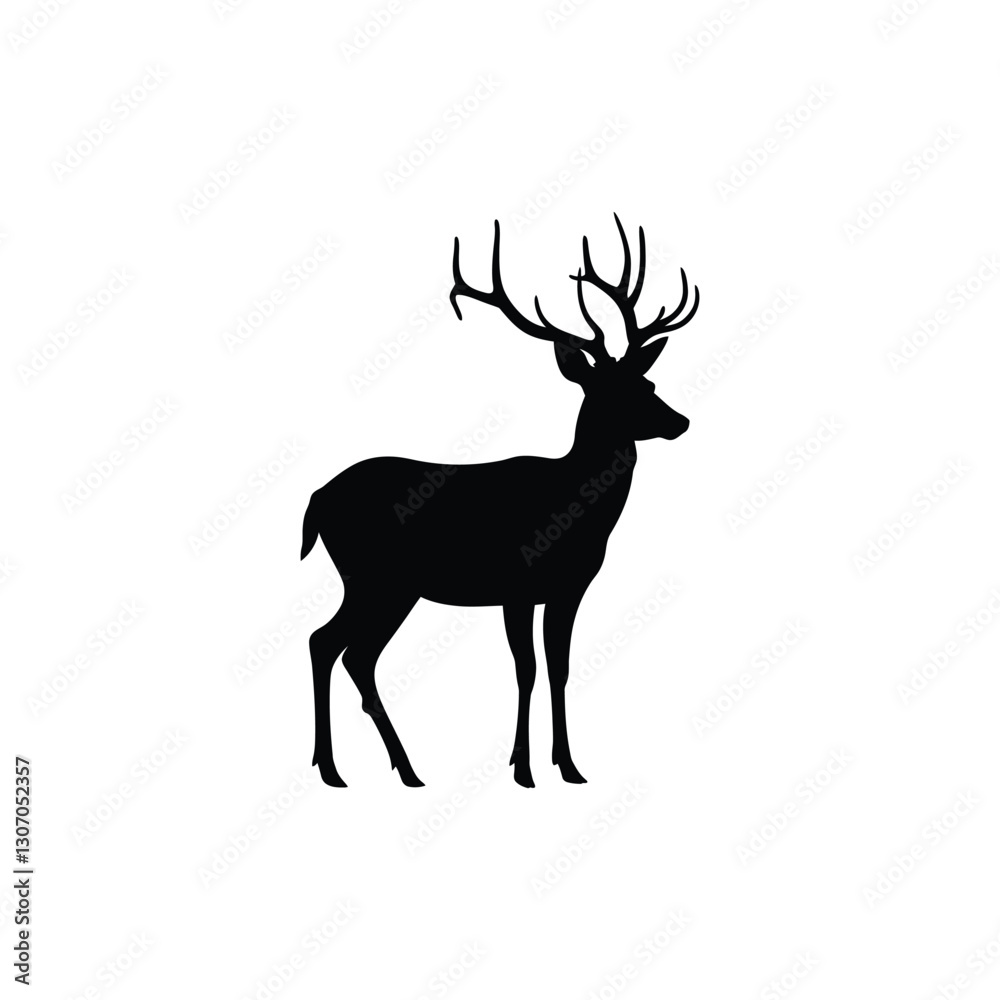 Obraz premium forest deer vector silhouette