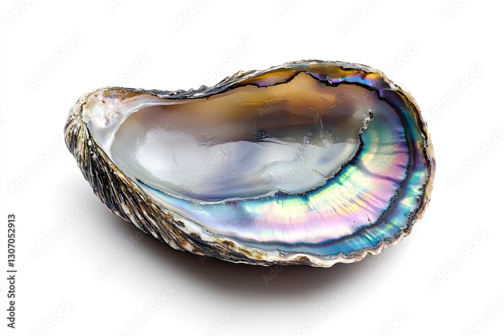 Abalone slice isolated on white background 