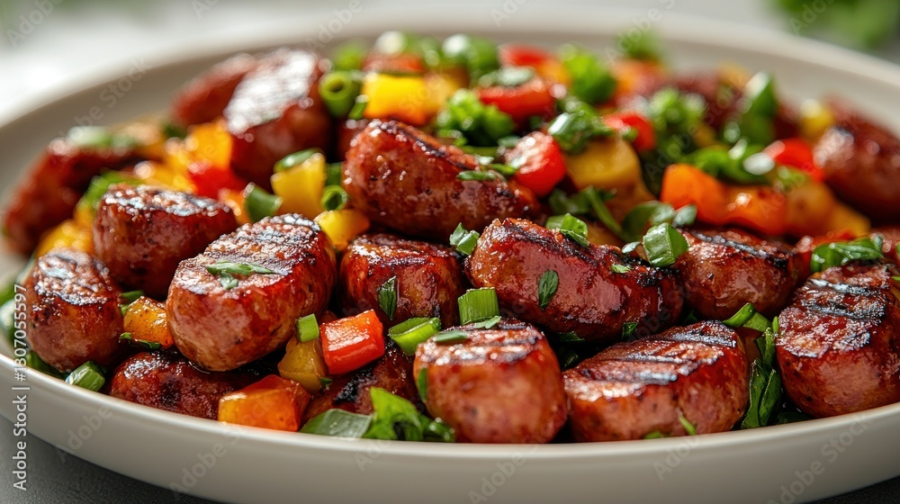 Grilled Sausages with Pineapple and Peppers Grilled Sausages with Pineapple and Peppers