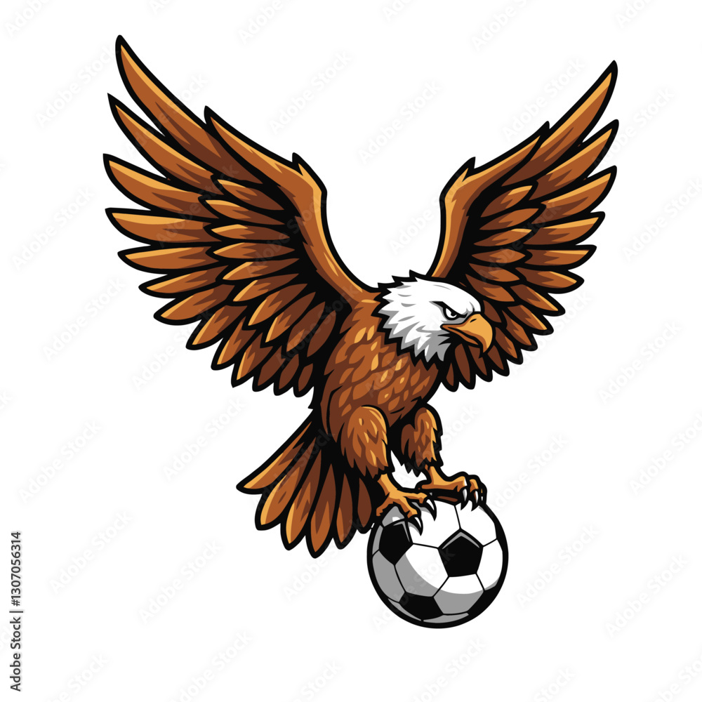 Obraz premium Eagle Holding Soccer Ball