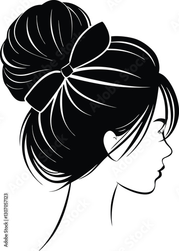 woman with flower messy bun