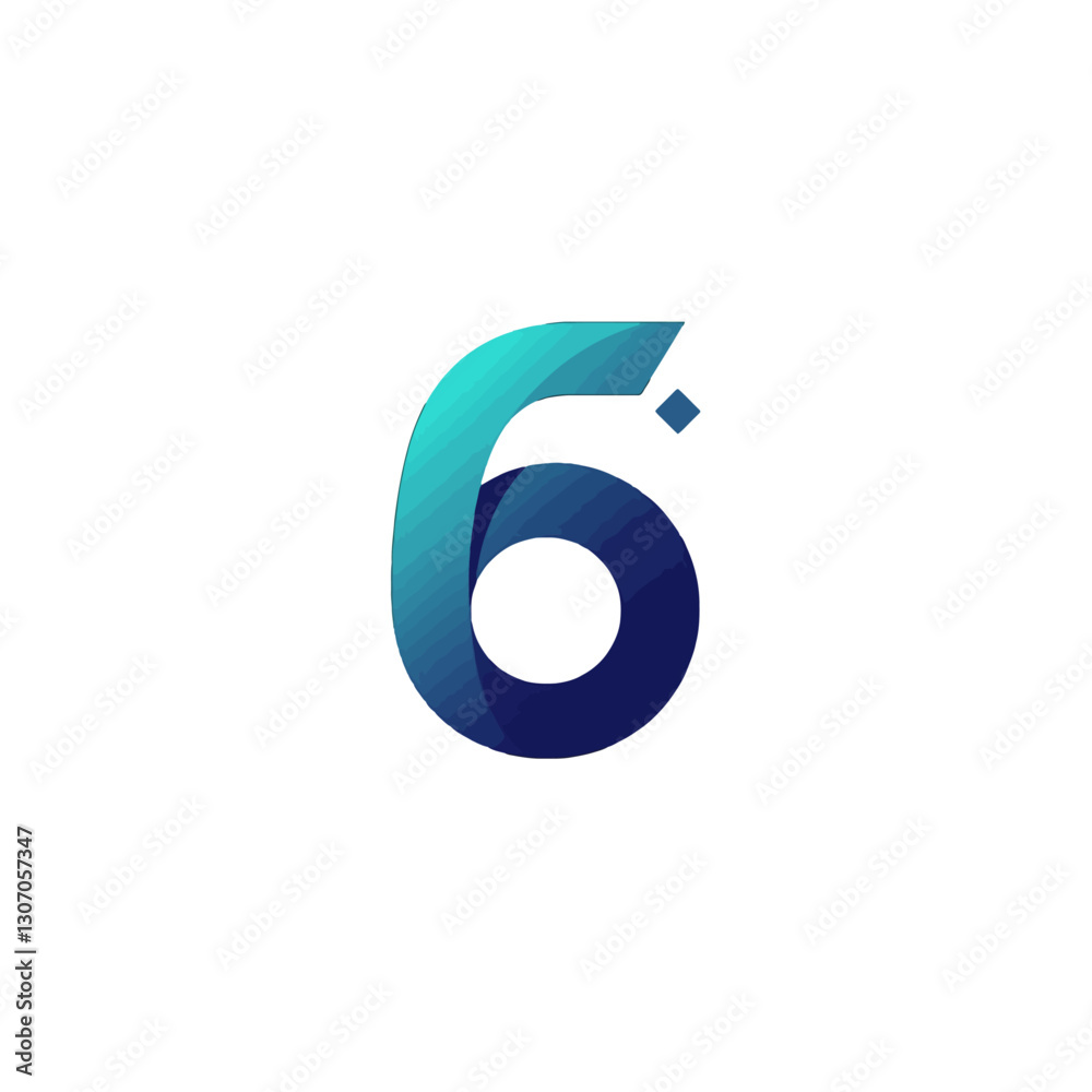 Gradient Number Six with Modern Design Gradient Number Six with Modern Design