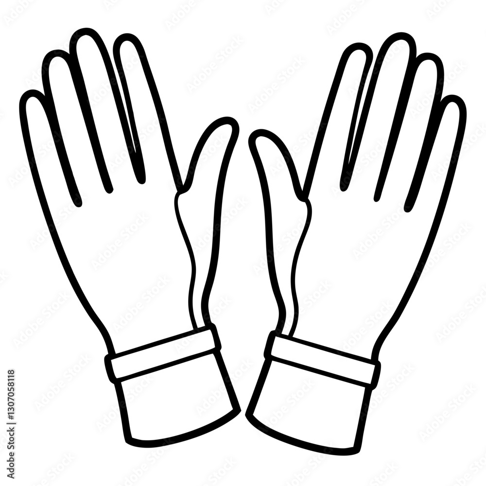 Gardening gloves in a flat design style on a transparent background Gardening gloves in a flat design style on a transparent background