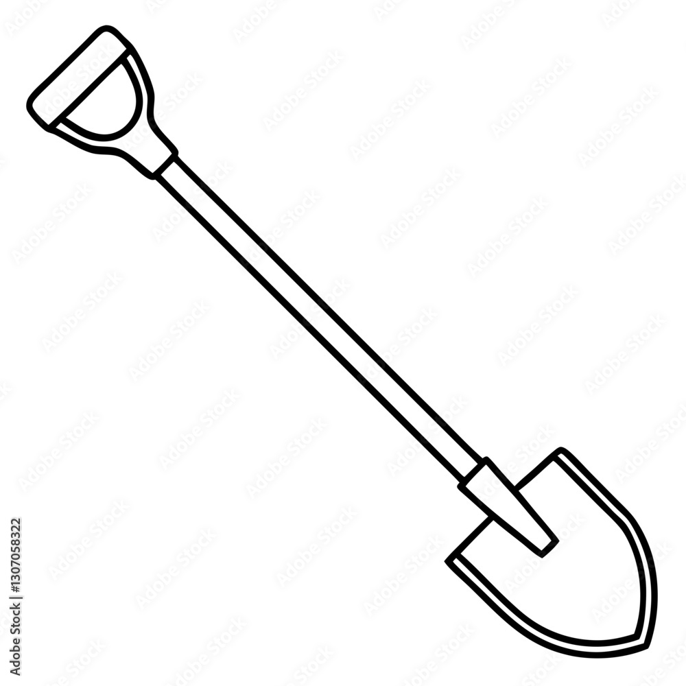 Garden shovel illustration on a transparent background Garden shovel illustration on a transparent background