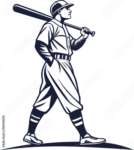 vector illustration of baseball player