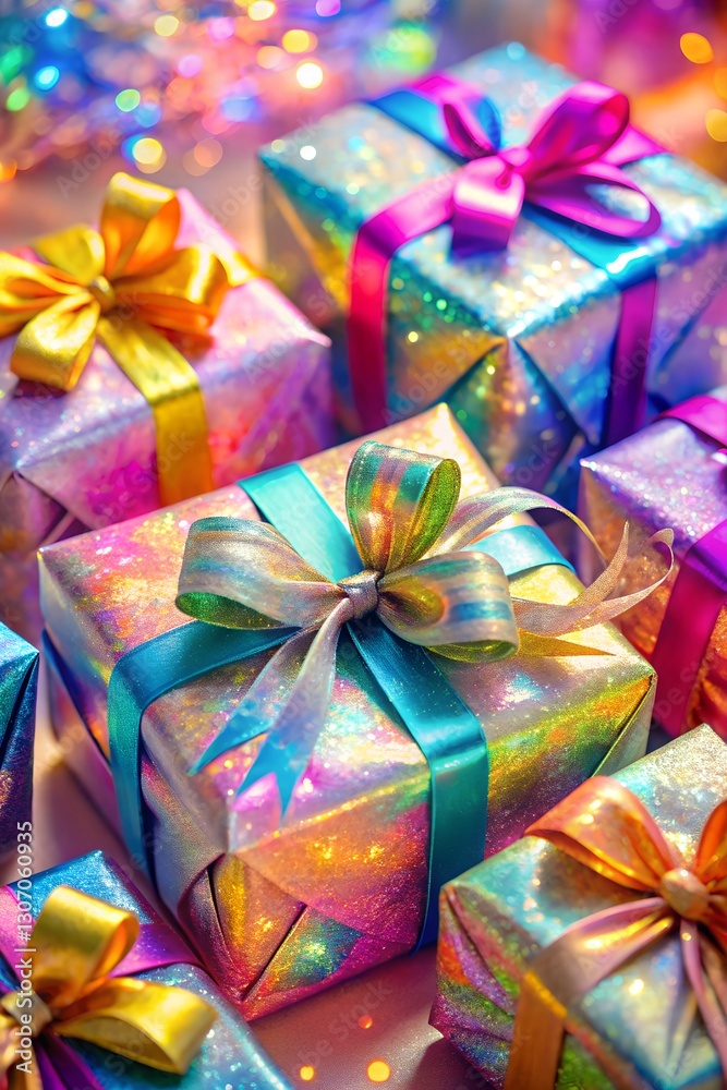 Vibrant Fantasy Birthday Gifts with Shimmering Ribbons and Glow
Vibrant Fantasy Birthday Gifts with Shimmering Ribbons and Glow
