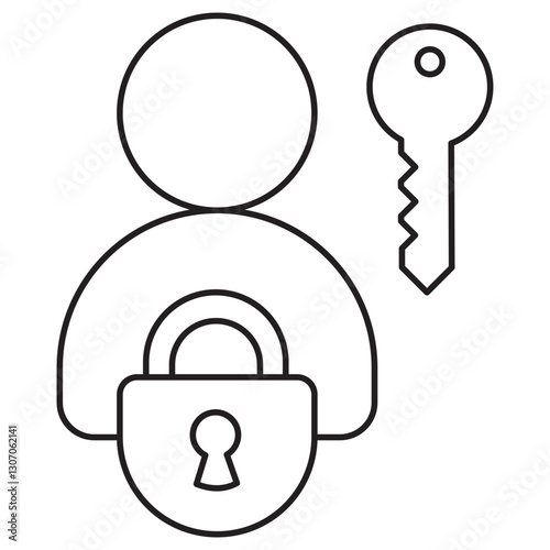 IAM SSO Icon, Secure Identity and Access Management (IAM-SSO), Seamless Single Sign-On (SSO) Solutions, Vector