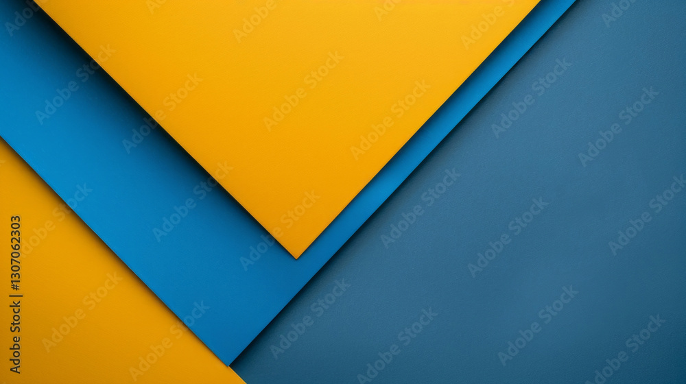 A minimalist background of yellow and blue features a diagonal paper shape in a flat design style. A minimalist background of yellow and blue features a diagonal paper shape in a flat design style.
