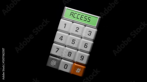 3D Keypad access code seamless loop animation