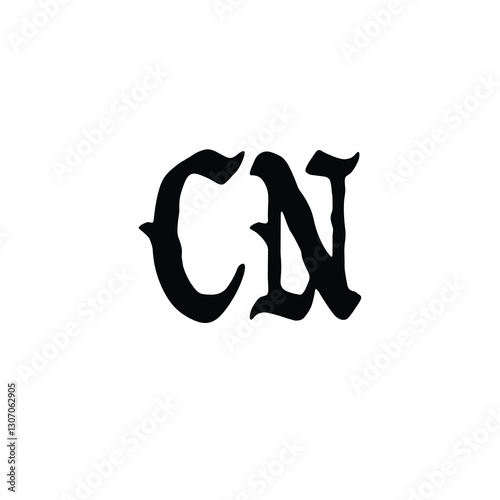 CN monogram logo design letter text name symbol monochrome logotype alphabet character simple logo