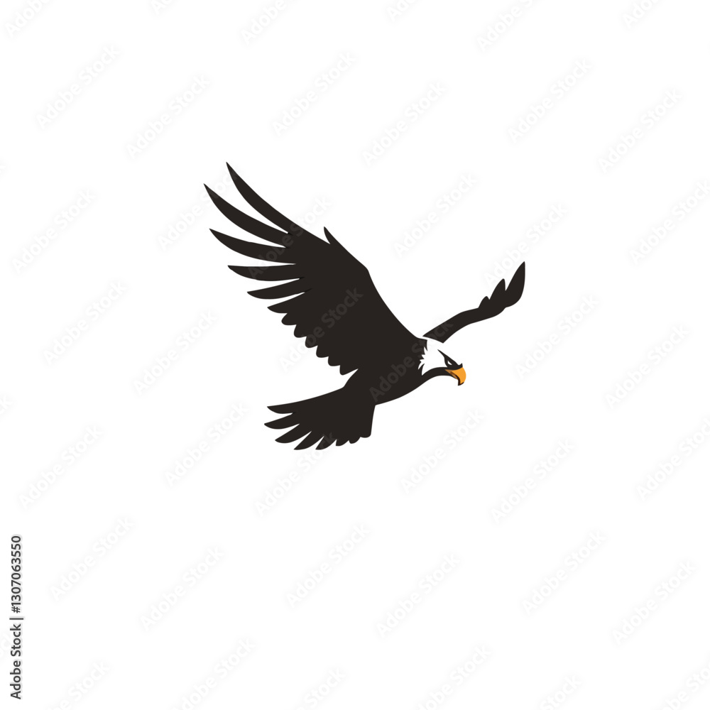 Fototapeta premium Soaring Eagle Silhouette