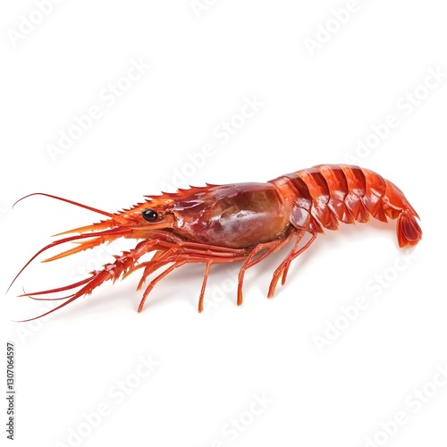 Wallpaper Mural Freshly Cut Red King Prawn Tail Isolated on White Background with Shadow Torontodigital.ca