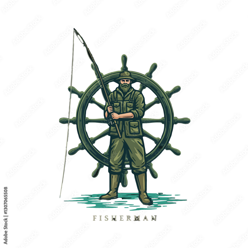 Obraz premium Fisherman Illustration