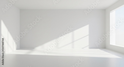 Wallpaper Mural Bright Sunlight Illuminates Empty White Room. AI Generated Torontodigital.ca