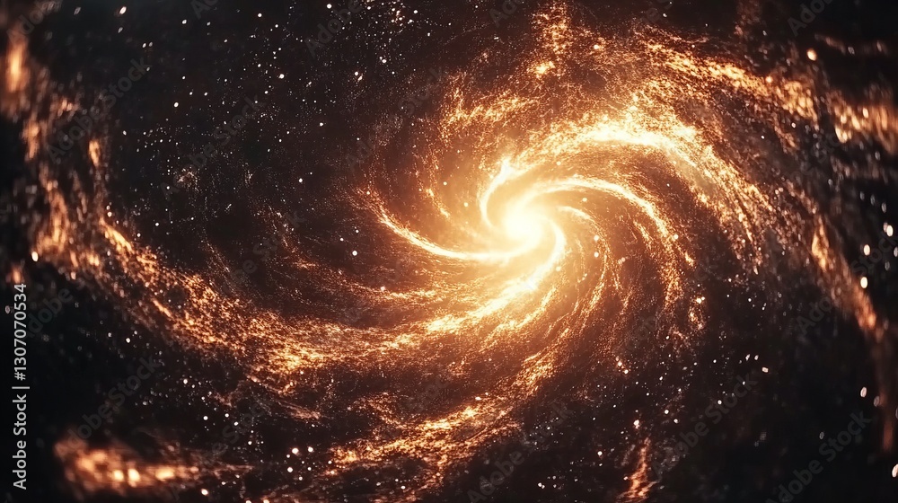 Obraz premium Glowing cosmic spiral floating in deep space, swirling stars and galaxies, cosmic and surreal, cinematic and powerful, highly detailed and vibrant