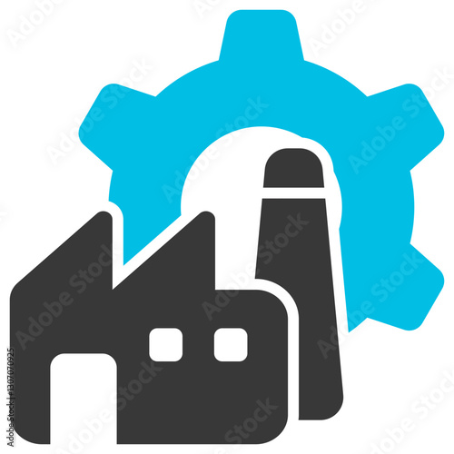 Industrialization Glyph Blue Grey Icon