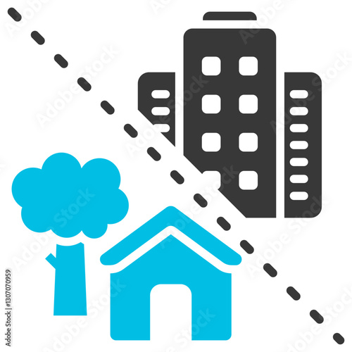 Urbanization Glyph Blue Grey Icon