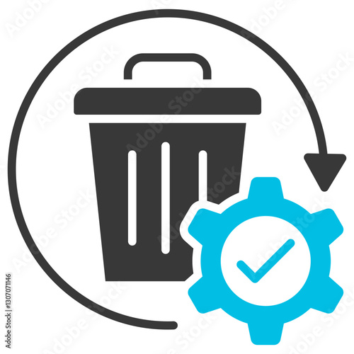 Waste Glyph Blue Grey Icon