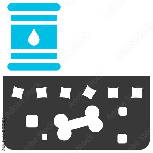 Fossil Fuel Glyph Blue Grey Icon