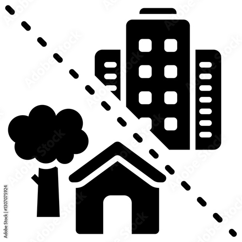 Urbanization Glyph Icon