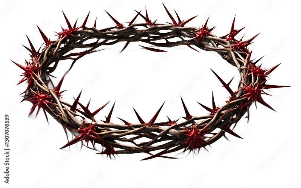 A crown of thorns symbolizing sacrifice and suffering, isolated on a empty plain background A crown of thorns symbolizing sacrifice and suffering, isolated on a empty plain background