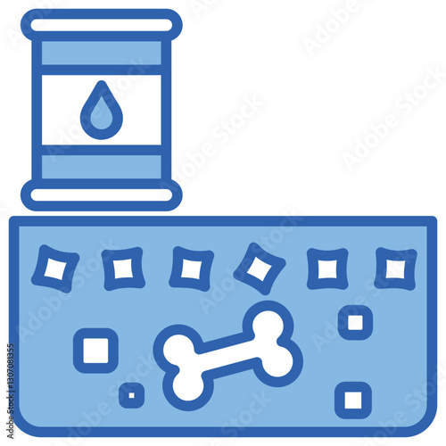Fossil Fuel Blue White Icon