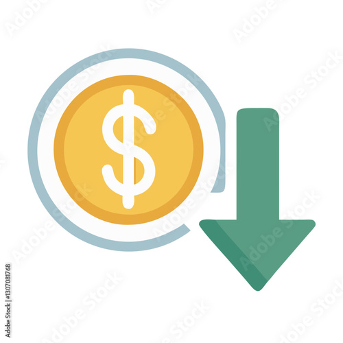Money Decrease Icon Vector Illustration