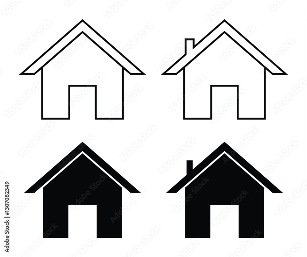 simple house icon, web home icon. vector illustration simple house icon, web home icon. vector illustration