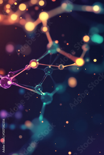 Ethereal digital illustration of interconnected molecular structures, with pulsating echo patterns