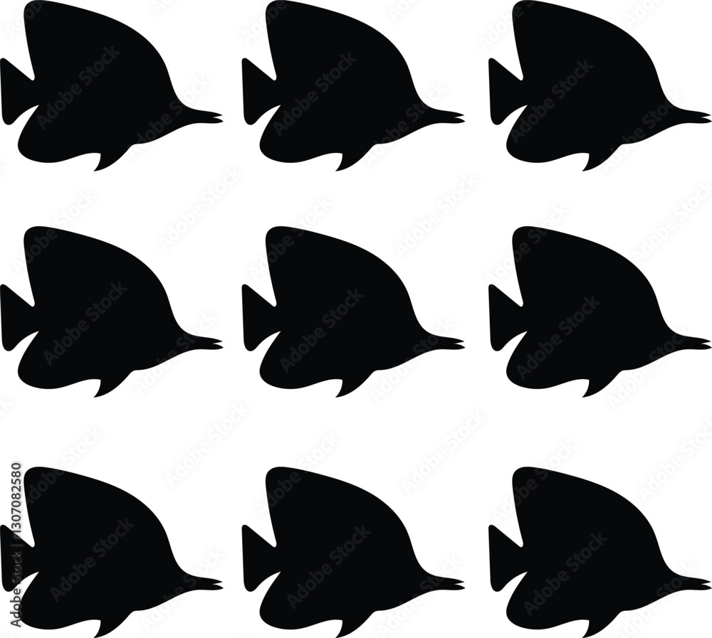 Fototapeta premium Premium silhouette vector . Silhouette fish in vector illustration. 
